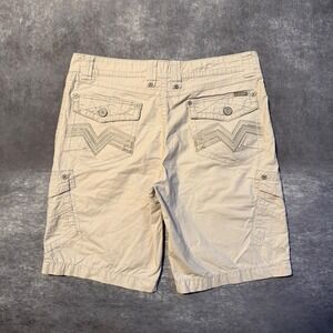 BKE Salvage Supply Co Mens 36 Gray Cargo Shorts Embroidered Pocket Thick Stitch